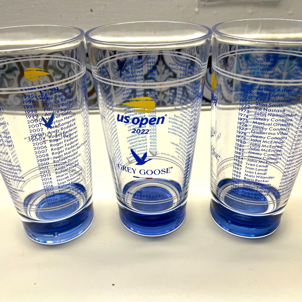 US Open 2022 Memorabilia cups with names of all champions in the back